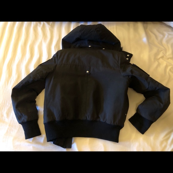 Black, size small, woman’s Moose Knuckle bomber jacket. - Picture 2 of 4